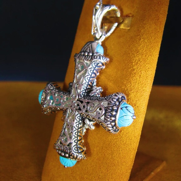 Barbara Bixby Opal Turquoise Cross NWOT - Picture 3 of 14